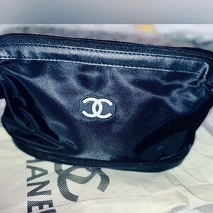 CHANEL Black Zippered Pouch